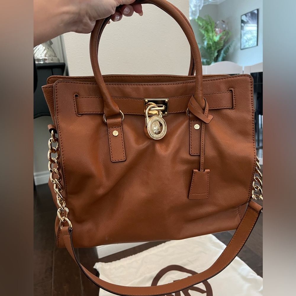 Michael Kors camel color leather bag